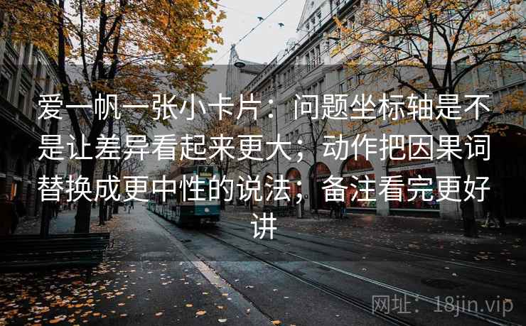 爱一帆一张小卡片：问题坐标轴是不是让差异看起来更大；动作把因果词替换成更中性的说法；备注看完更好讲